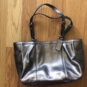 Silver coach purse
